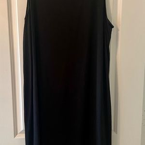 EILEEN FISHER Stretch Jersey Knit Tank Dress Black 2X